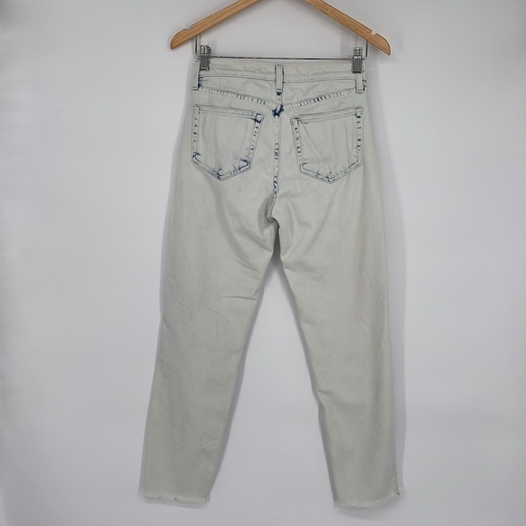 L’AGENCE‎ Women’s Mid Rise Raw Hem Tapered Leg Acid Wash Jeans Size 25 - Picture 5 of 5